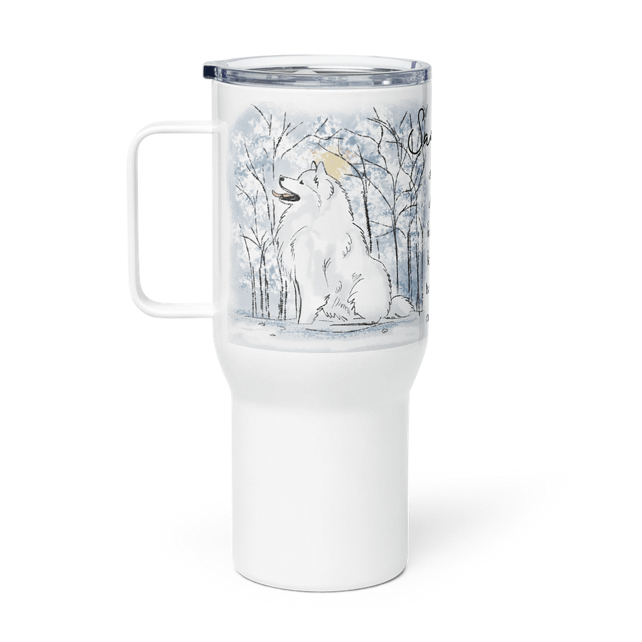 Samoyed Walking Cloud of Happiness Travel Mug product image (3)