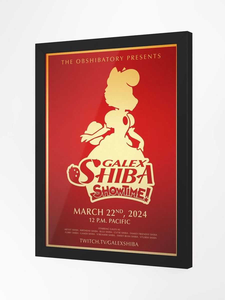 Galex Shiba Showtime Poster - Red Framed product image (2)