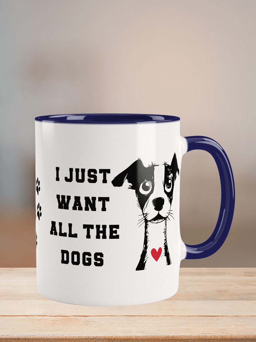 "I just want all the dogs-red heart" Ceramic Mug with color inside product image (6)