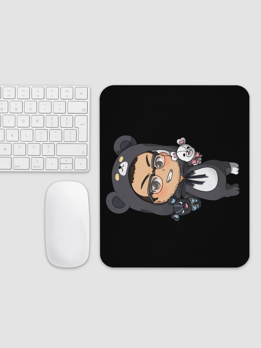 Bear Plays Mouse Pad (Black) product image (3)