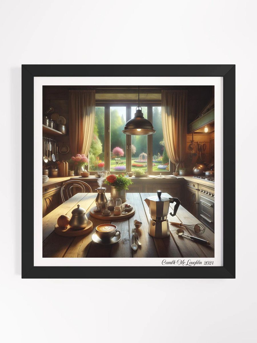 Rustic Kitchen Delight Framed Poster | Moka Pot product image (1)