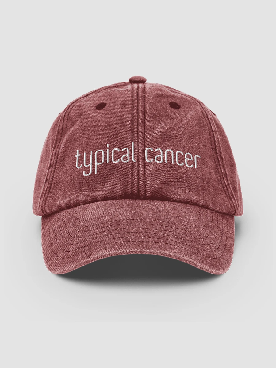 Typical Cancer White on Red Vintage Wash Dad Hat product image (2)
