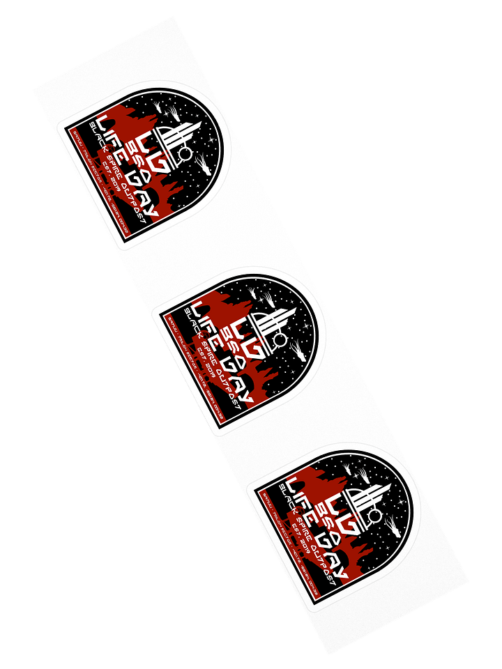 Sheet of 3 Life Day Black Spire Outpost logo stickers product image (2)