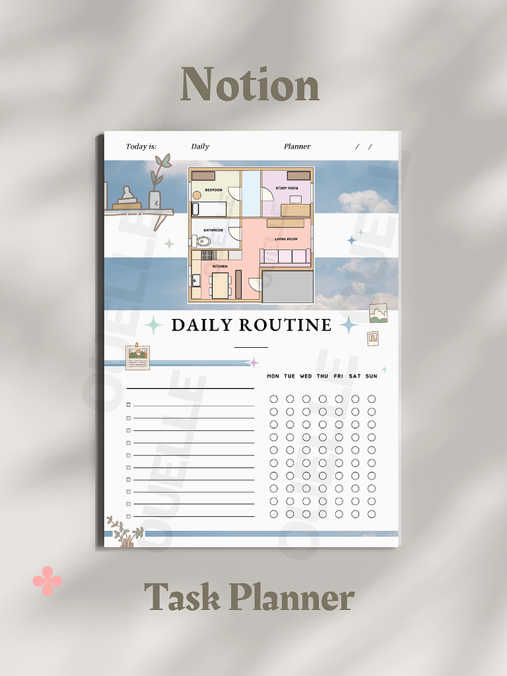 Notion style - Routine Blueprint: Automate Your Habits - Daily Task Planner (PDF & Template) product image (1)
