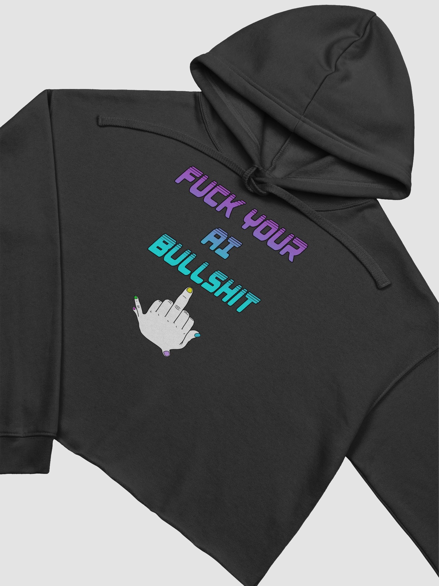 AI Bullshit Crop Hoodie product image (3)