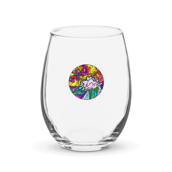 Vibrant Celebration Stemless Wine Glass - Wave at Sunset product image (1)