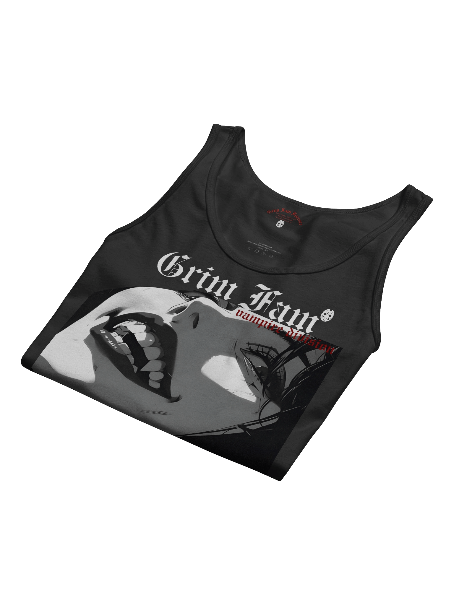 GRIM FAM — HALLOWEEN HORROR DROP: VAMPIRE DIVISION - NIGHT SHIFT CREW - SINGLET - #2 Black / Navy / Blue / Red / Grey product image (8)