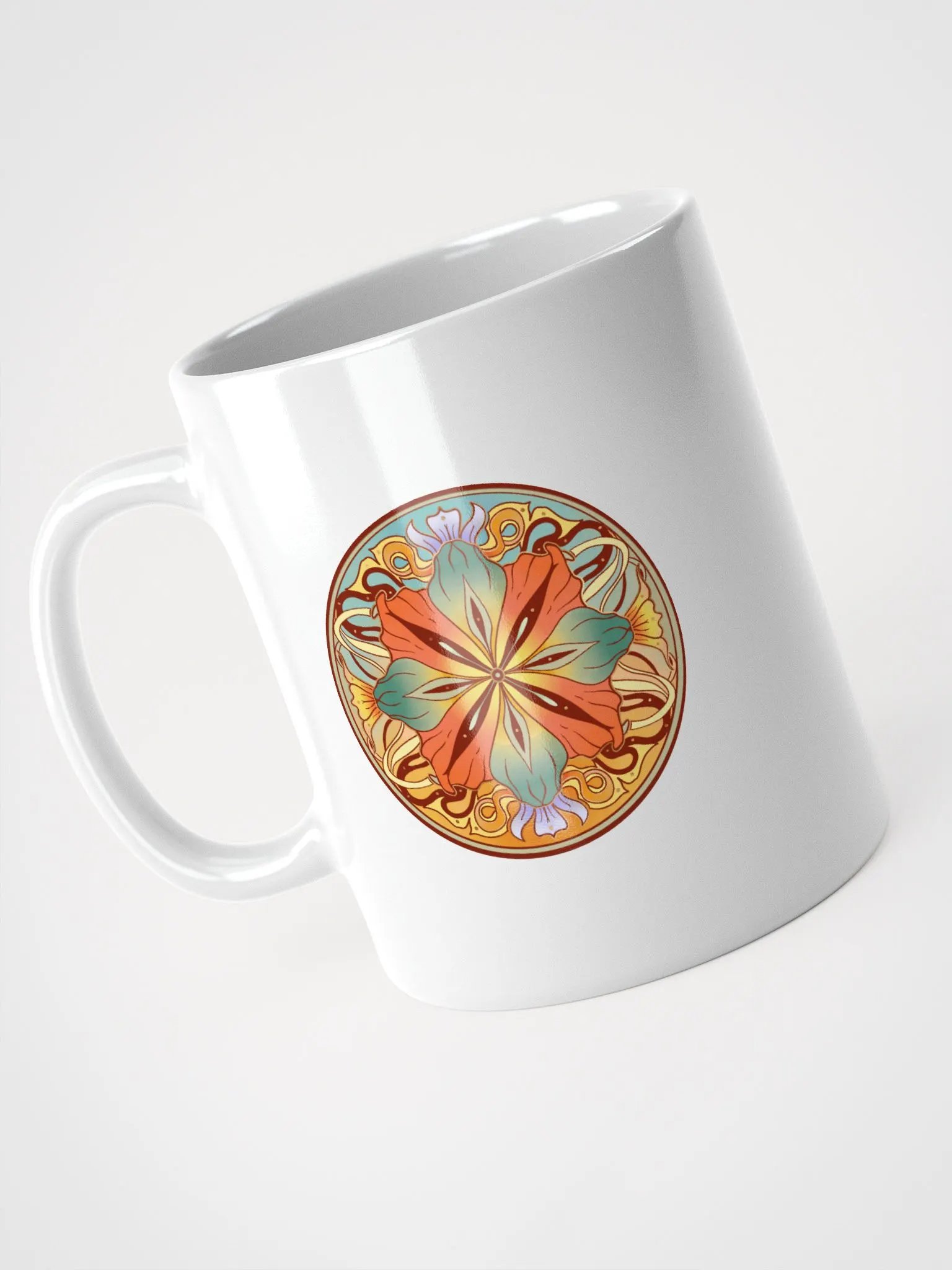 Teal Floral Mandala - White Mug product image (3)