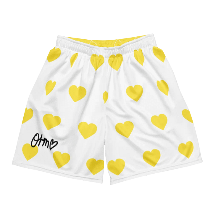 Orm Kornnaphat Unisex Mesh Shorts (White & Yellow) product image (1)