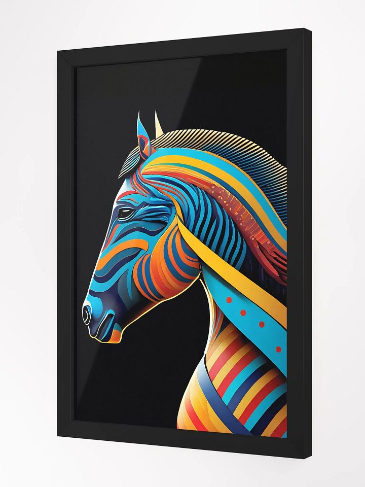 Stylized horse illustration made of coloured ribbons product image (2)