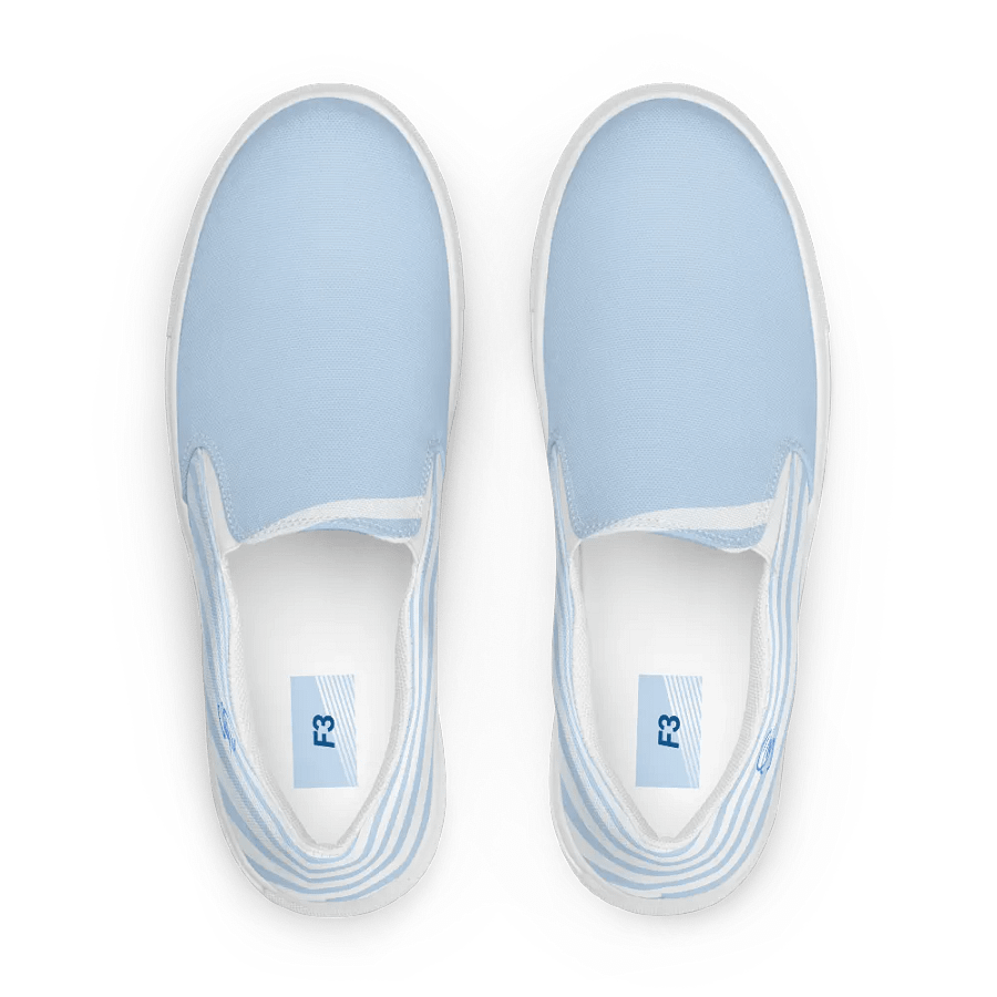 F3 Horse Logo Women's Slip On Canvas Shoes (Sky Blue) product image (2)