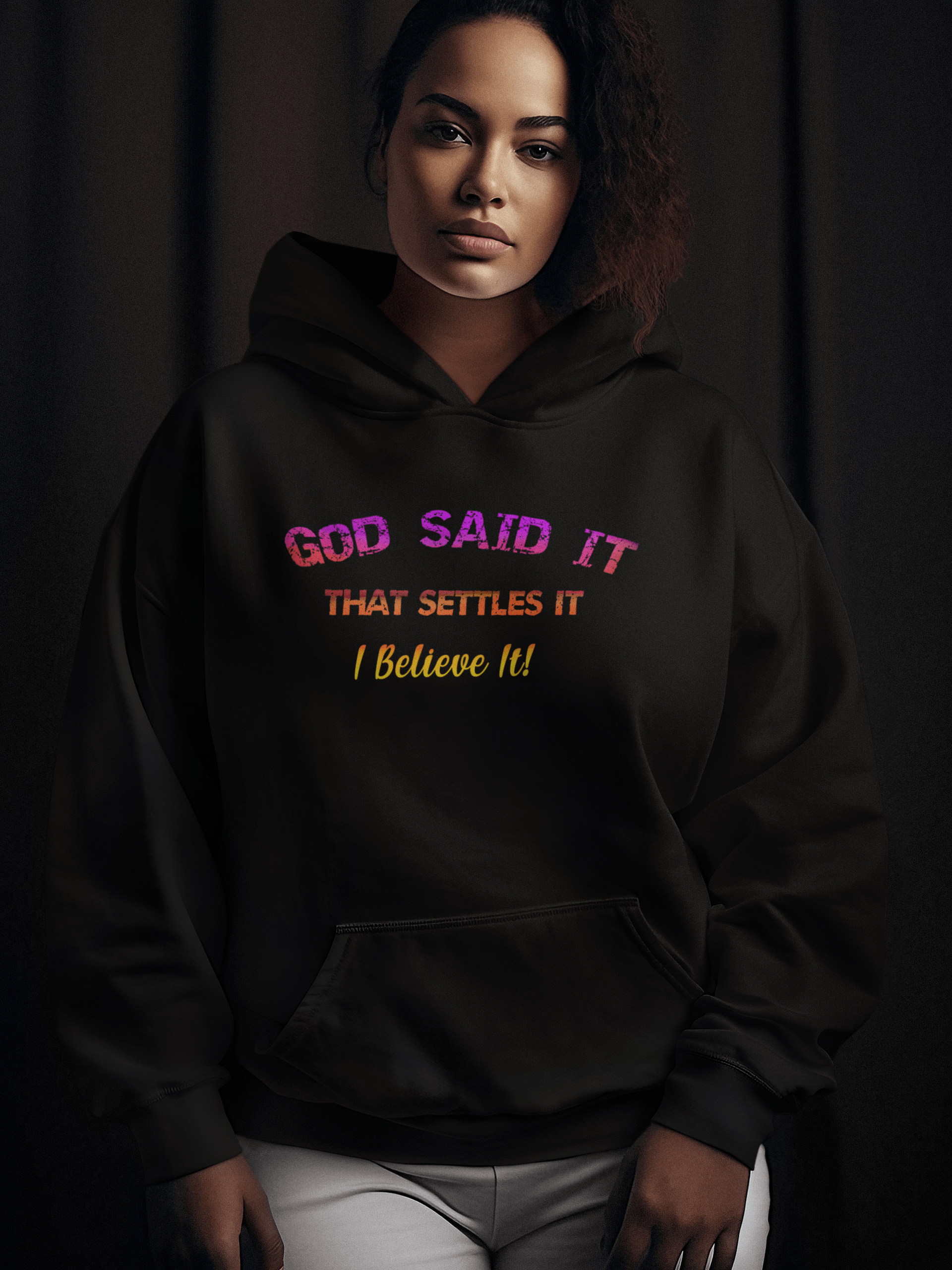 Hoodie Christian God said it, that settles it, I believe it product image (2)