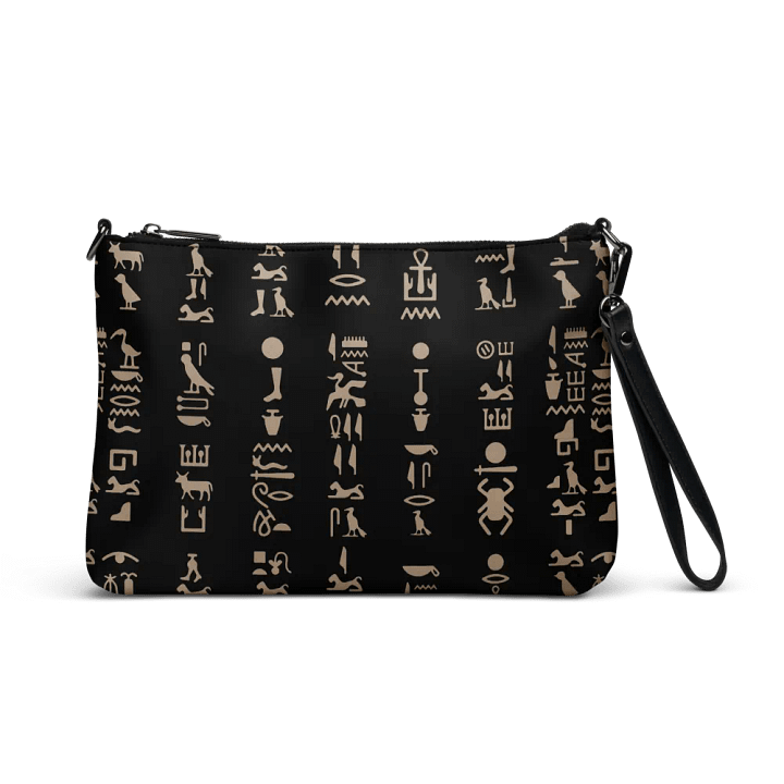 Isis Black Hieroglyphs Crossbody Bag product image (1)