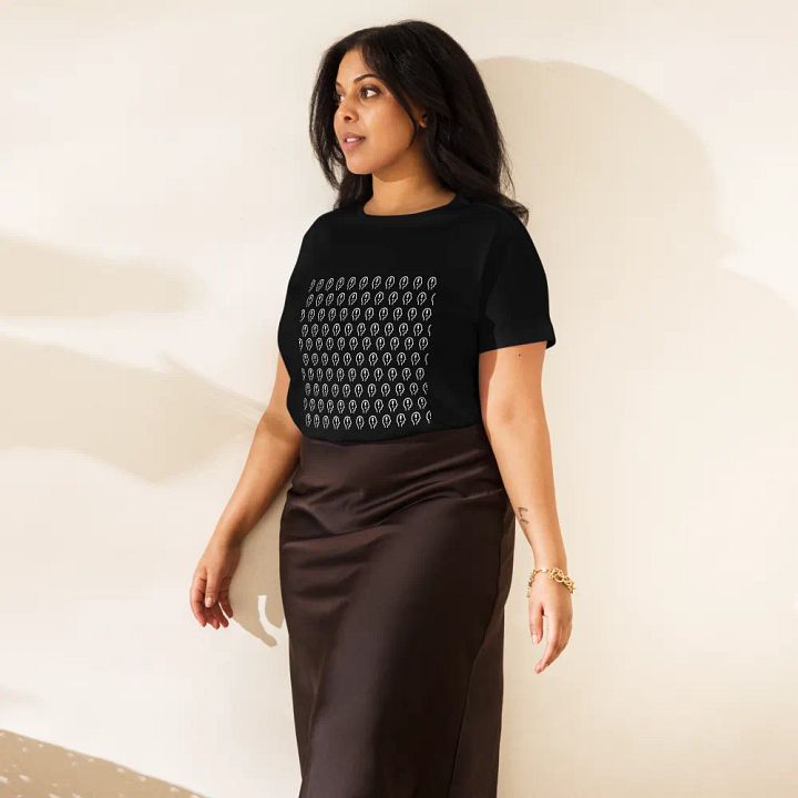 EXCLAIMING MENTALLY (white repeating) printed waist-length tee product image (11)