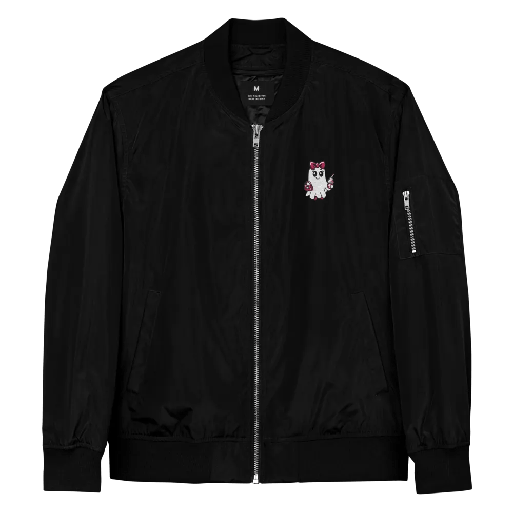 Cute Ghost Embroidered Premium Recycled Bomber Jacket product image (3)