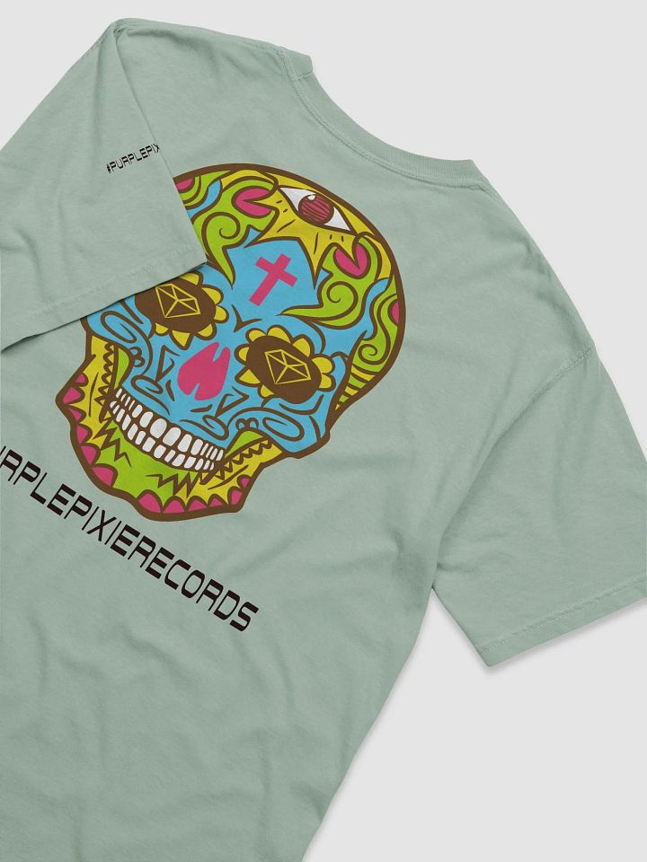 Purple Pixie Records T Shirt Candy Skull Back Print product image (1)