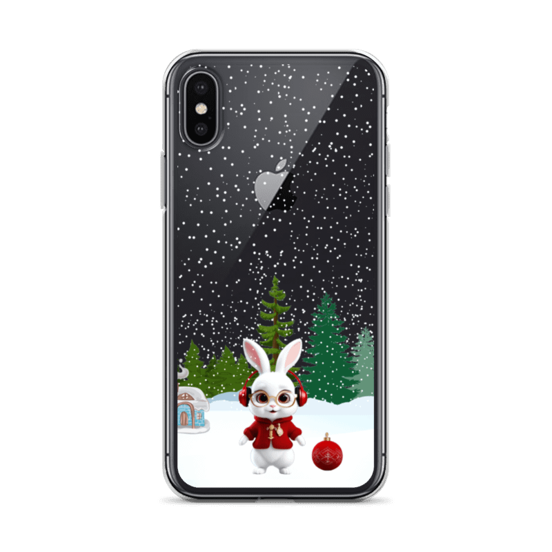 Winter bunny and Snowing background iPhone Case product image (28)