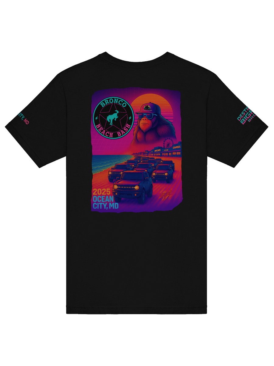 2025 Bronco Beach Bash Ocean City / Destination Bigfoot Bronco Collab | Bella + Canvas Supersoft T-Shirt (Multiple Colors Available) product image (6)