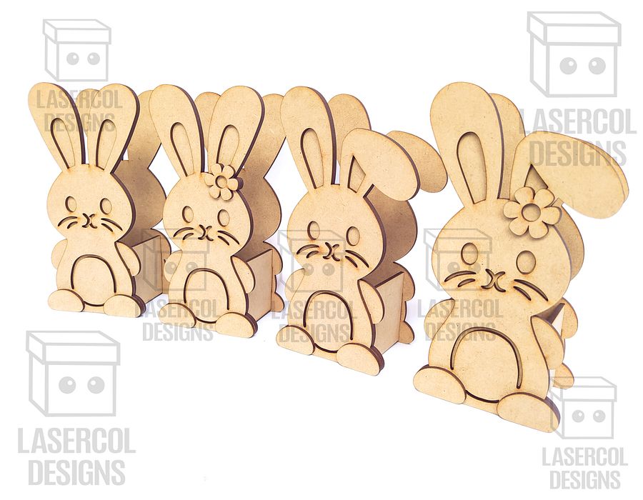 Easter Bunny Basket Set 4 (4 Styles, 2 Sizes) - Laser Cut Files product image (5)
