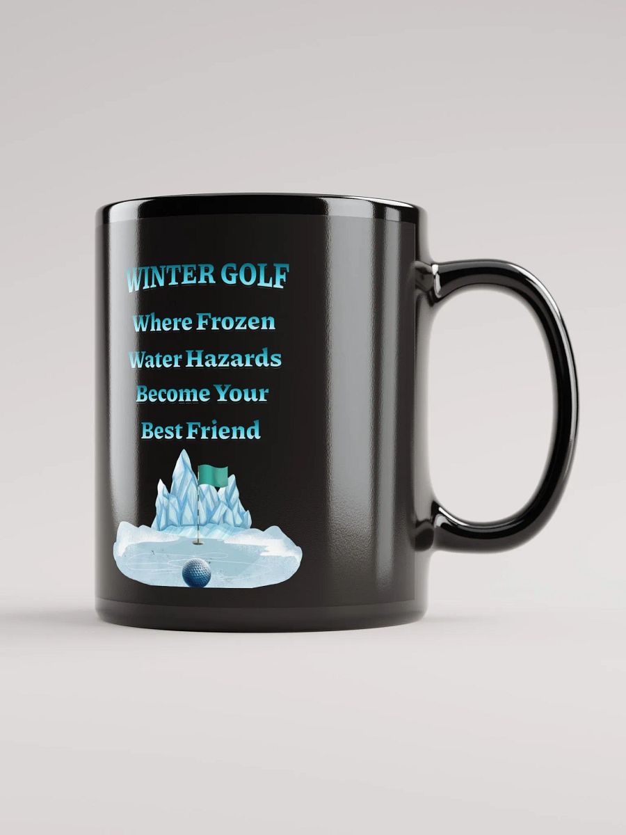 Winter Golf Funny Golfing Scene Black Mug product image (6)