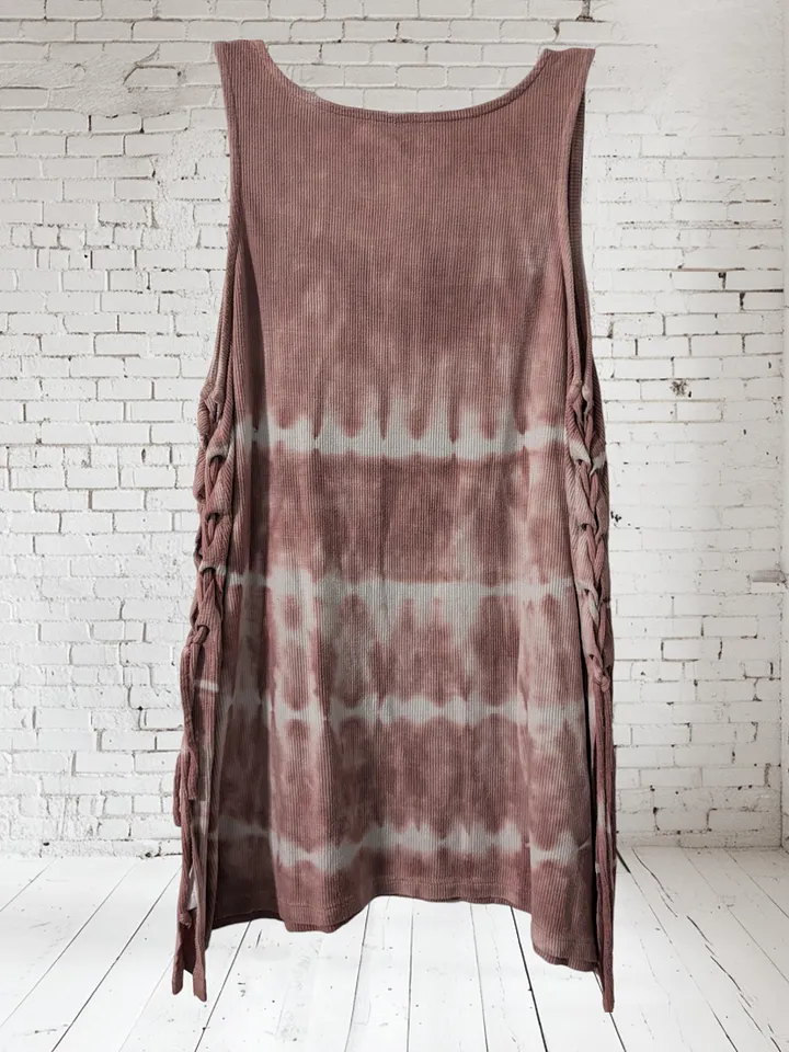 S Tie Dyed Tank with Lace Up Sides product image (2)