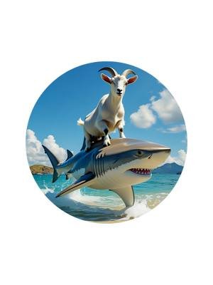 🐐🦈 Ever seen a goat surf a shark? Now you have! Shop wild, weird, and wonderful at 👉 spazticgoat.redbubble.com #spazticgoat #goatvibesonly #redbubblefinds #uniquegifts #printondemandart