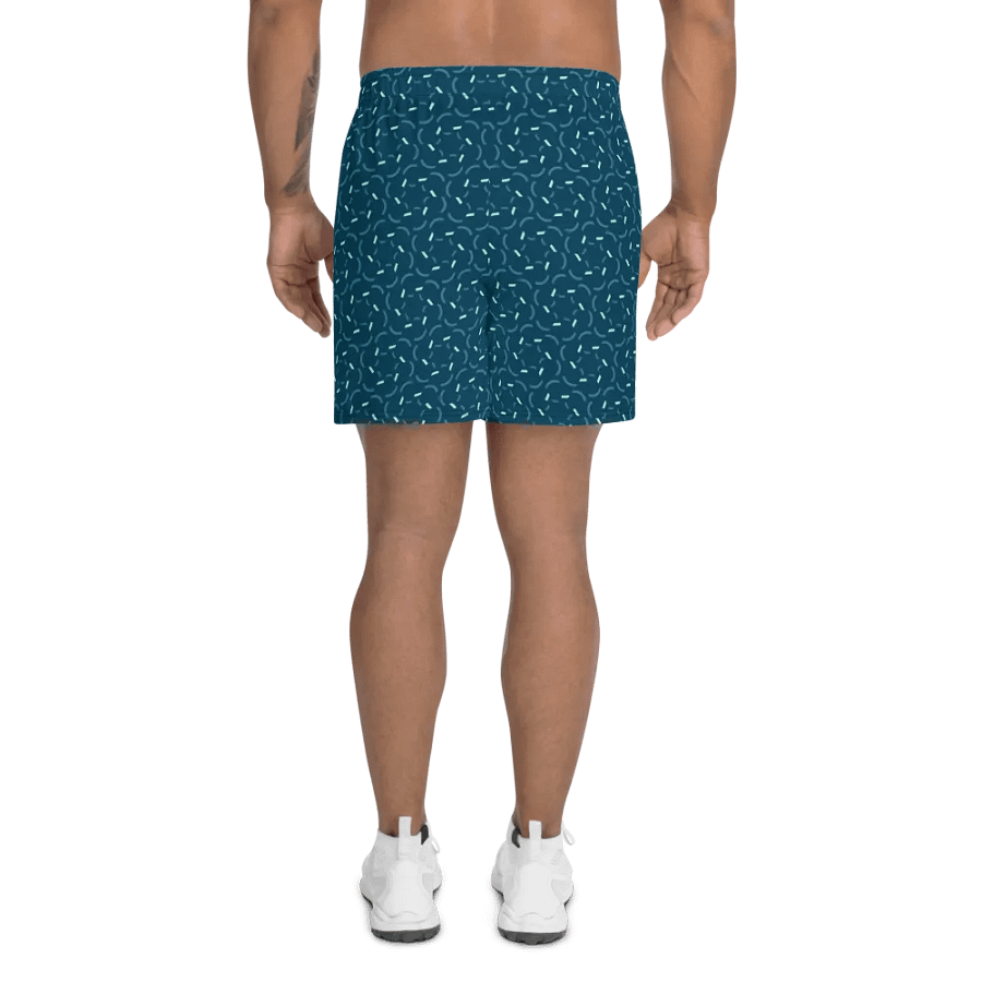 Blue Flux Geometric Pattern Long Shorts product image (5)