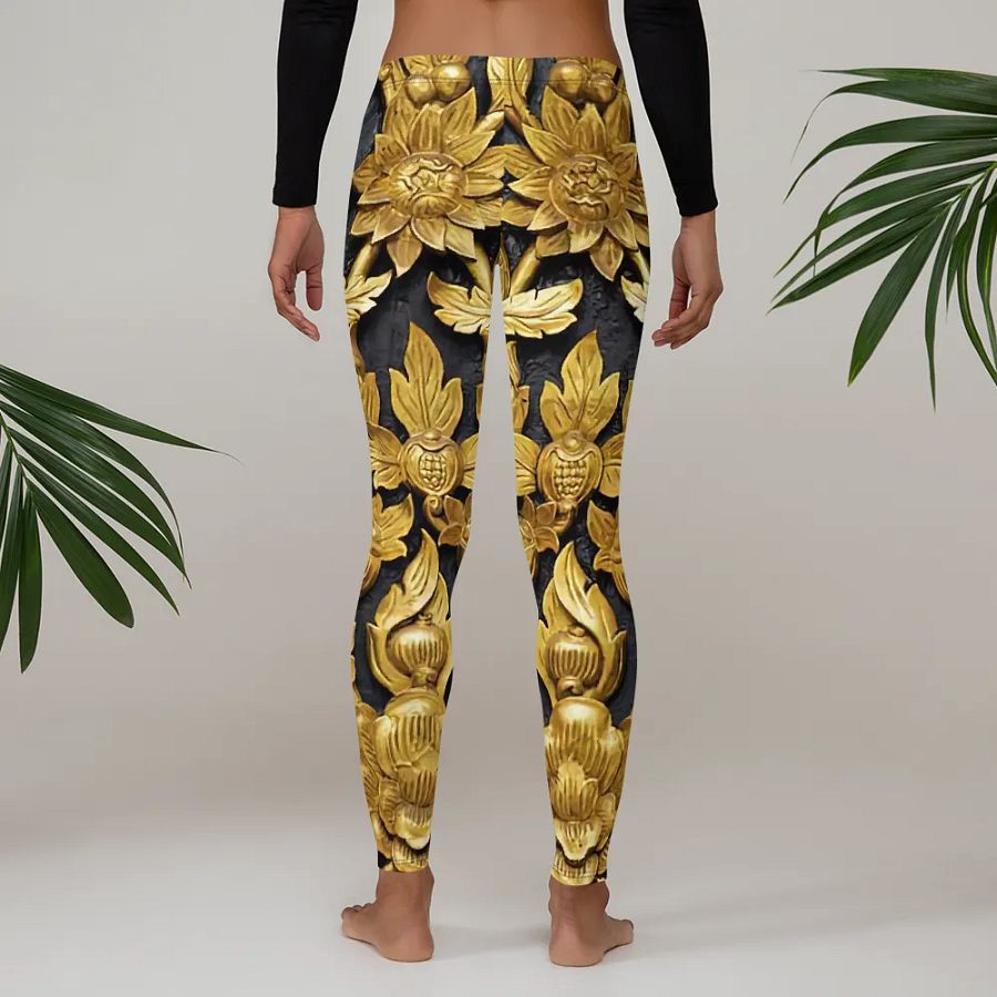 Golden Botanical Elegance Leggings product image (4)