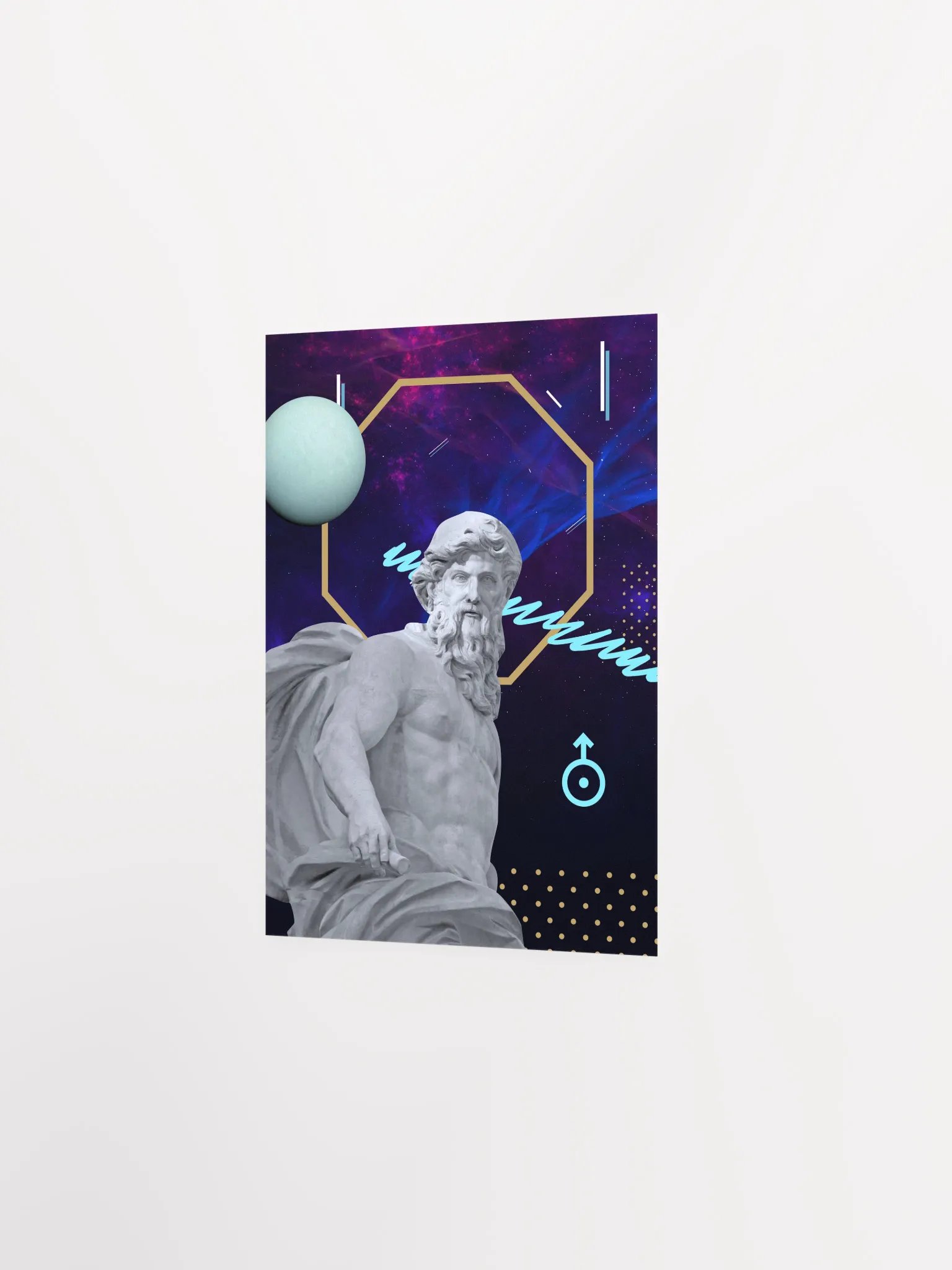Synthwave Gods and Planets: Uranus (lat. Caelus) [synthwave/vaporwave/retrowave/cyberpunk] — aesthetic poster, retrowave poster, neon poster product image (7)