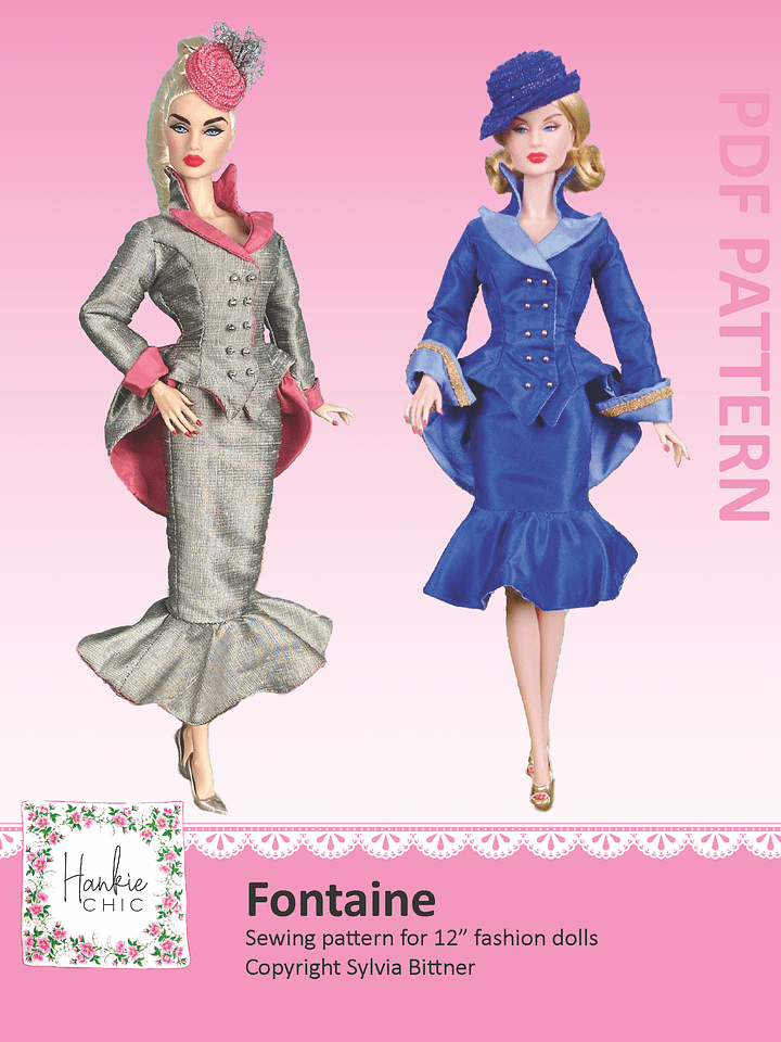Fontaine sewing pattern for 12" fashion dolls product image (1)