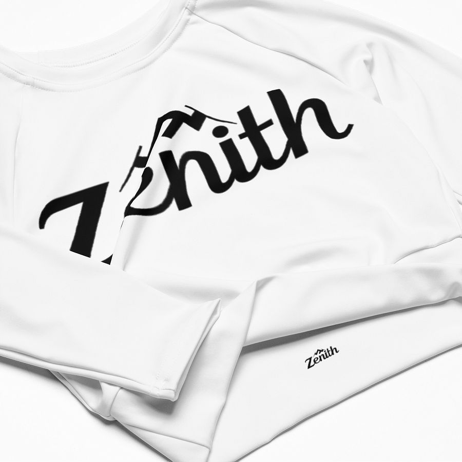 Zenith Eco-Friendly Recycled Long Sleeve Crop Top - UPF 50+ Protection, Sizes 2XS-6XL product image (4)