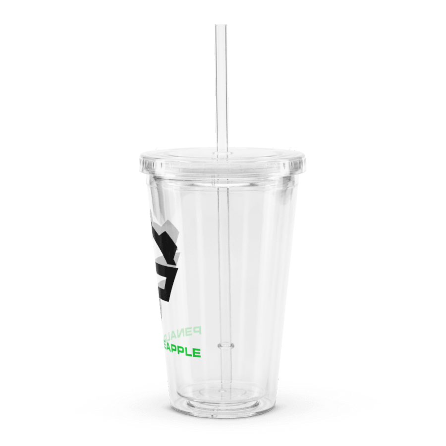 P3nAlPineapple - Black Logo Double Wall Clear Plastic Tumbler (16oz) product image (4)
