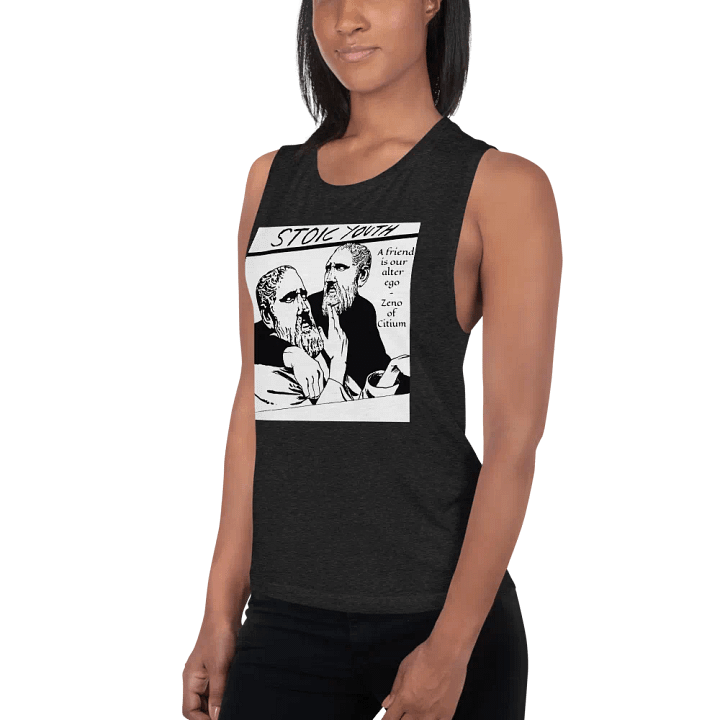 Stoic Youth Zeno of Citium quote Bella+Canvas Women's Flowy Muscle Tank product image (2)
