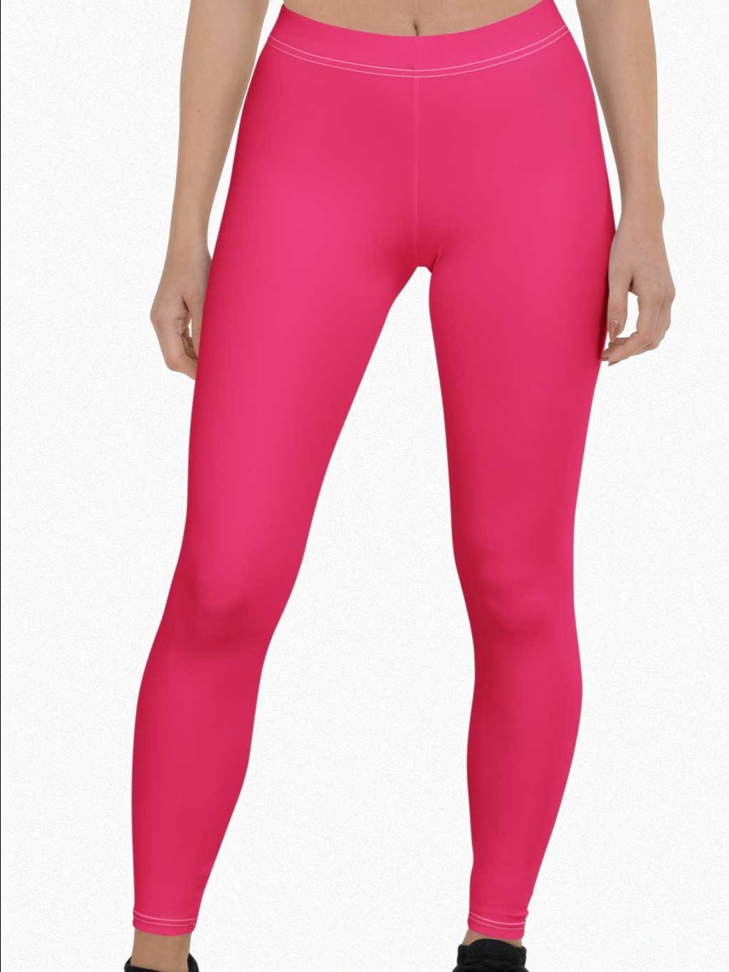 Women’s Pink Mid-Rise Leggings – Gym, Yoga & Streetwear Activewear by UnkoCon product image (2)