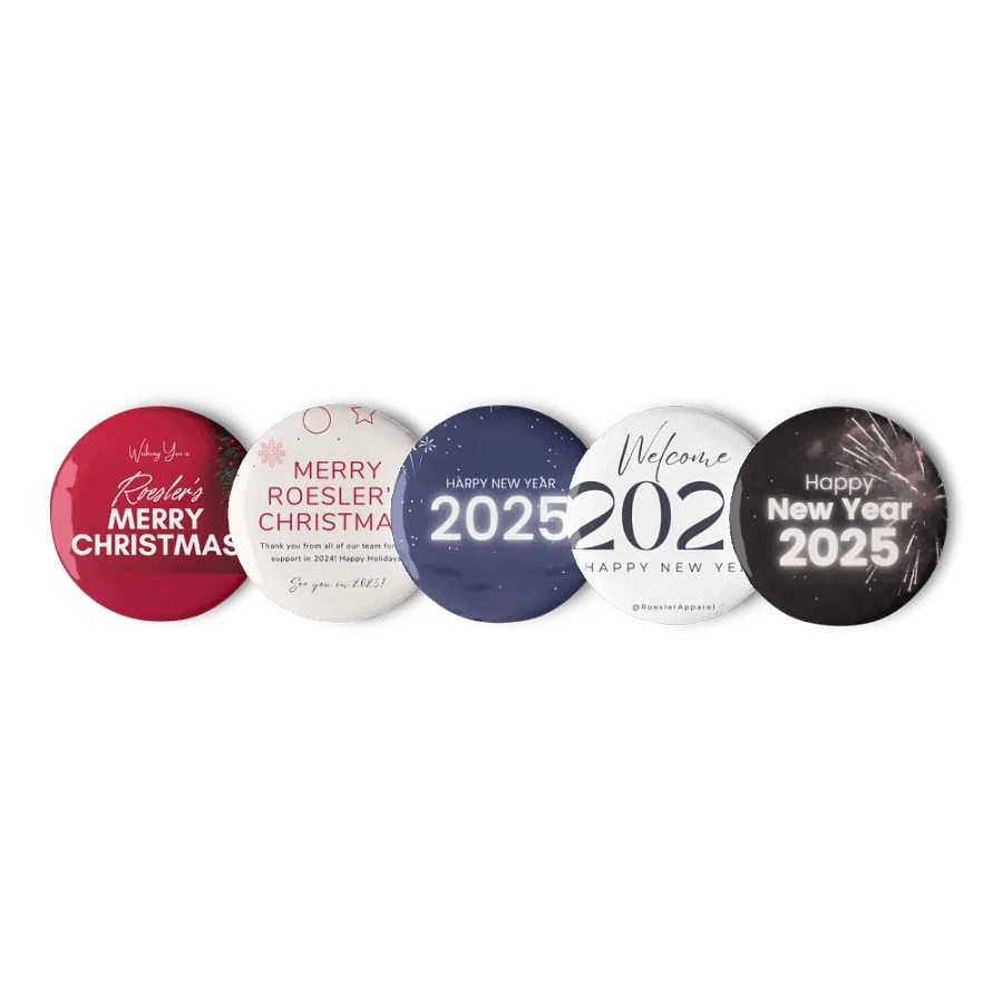 Roesler’s Festive Christmas Pin Button Set product image (1)