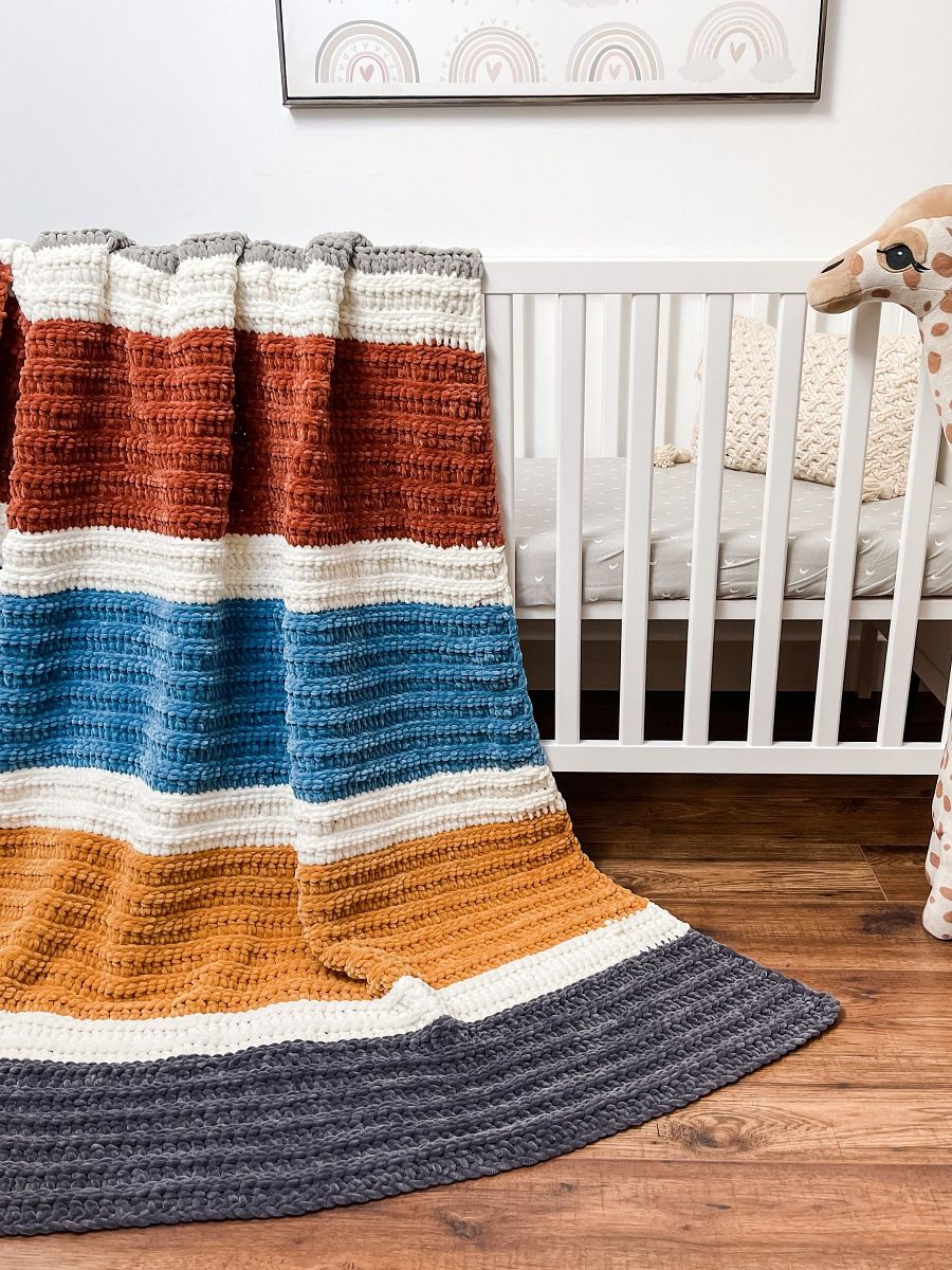 Sweet Snuggles Ribbed Blanket Crochet Pattern product image (3)