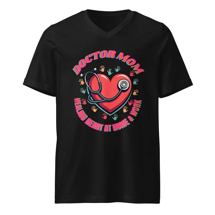 Healing Heart Doctor Mom V-Neck Tee product image (1)