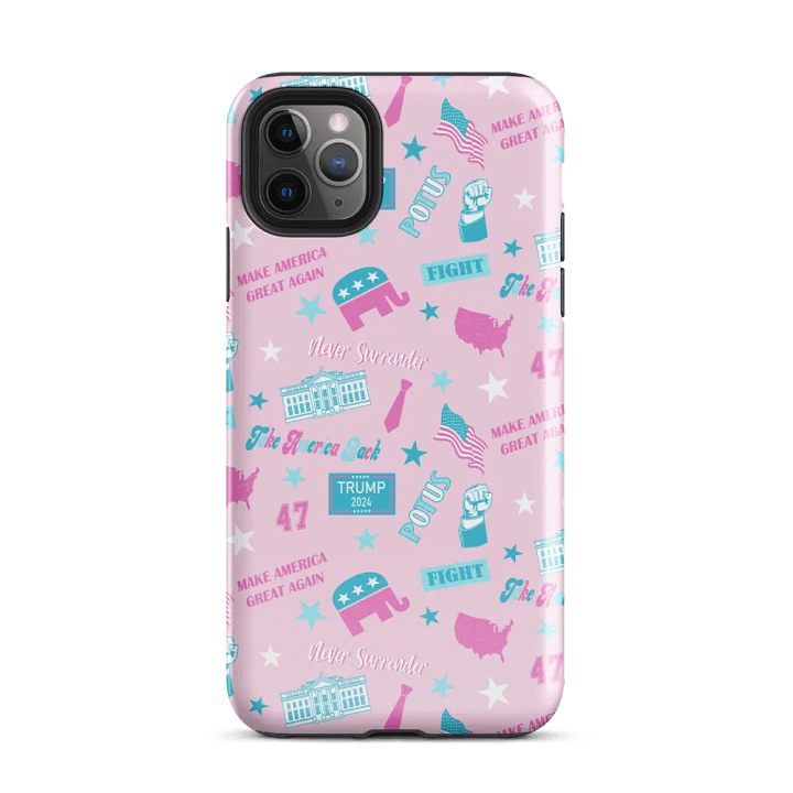 Trump 2024 Election-Themed Patriot Make America Great Again Pink Pattern Phone Case for iPhone product image (34)