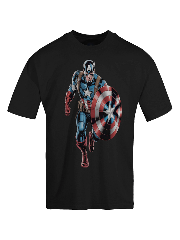 Sentinel Shade: Captain America Veiled Vanguard Oversized Faded T-Shirt product image (1)