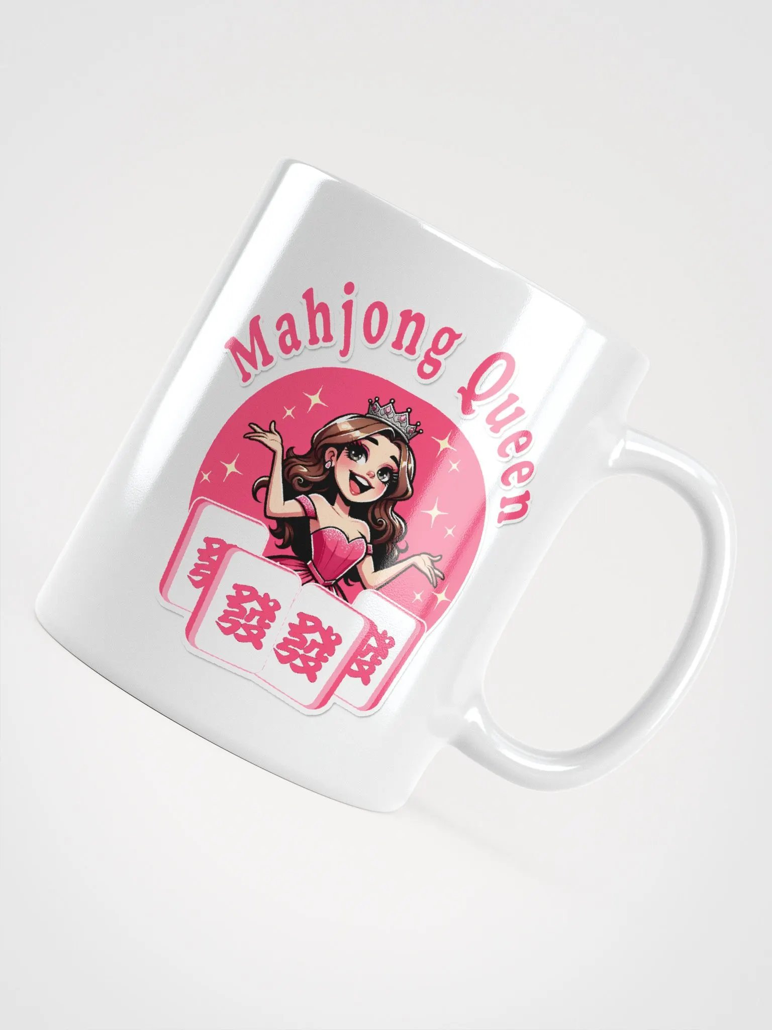 Pink Mahjong Queen WHITE COFFEE MUG product image (7)