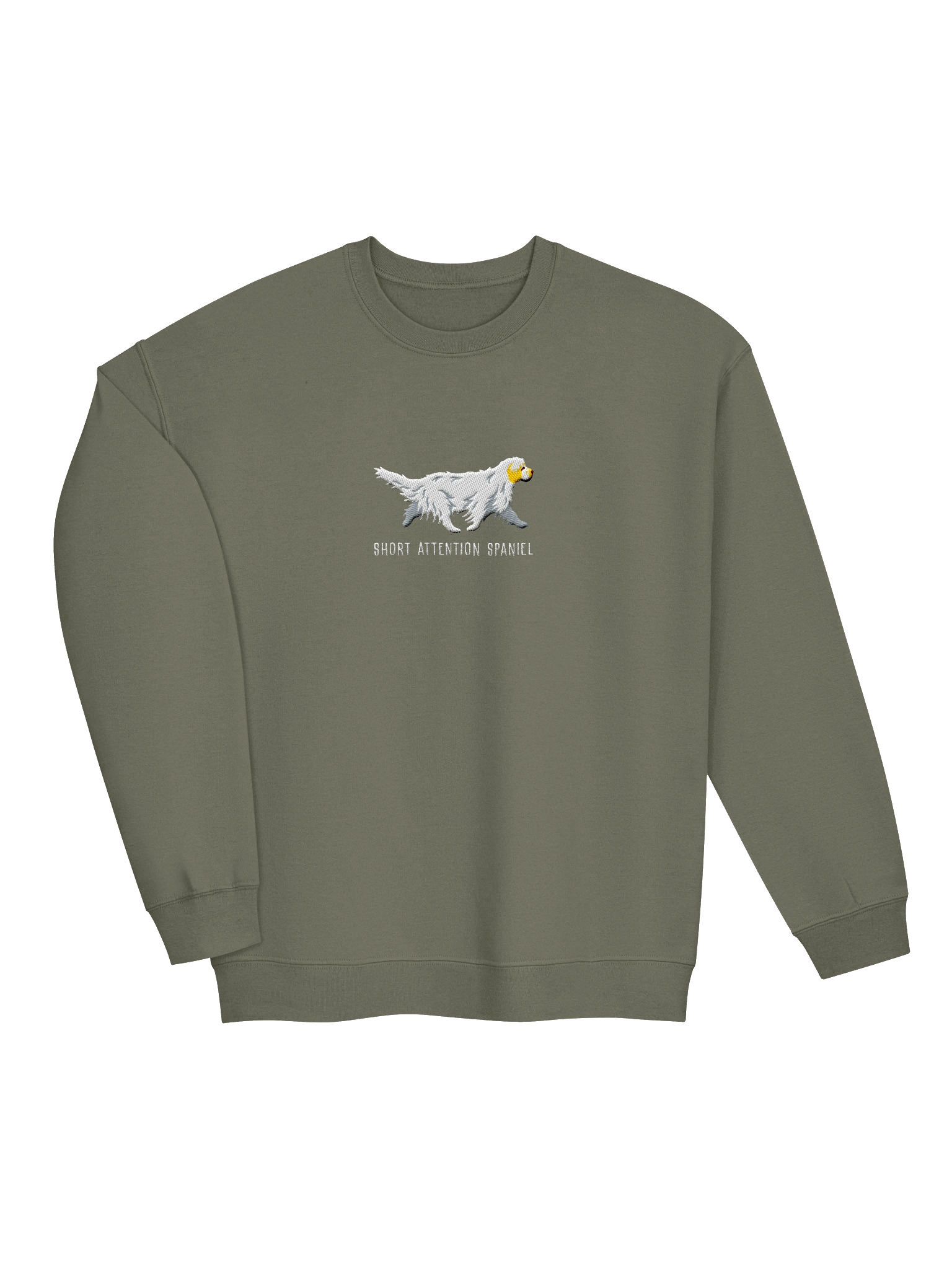 Short Attention Spaniel Sweatshirt (Embroidered) of a Clumber Spaniel(Lemon & White) product image (19)