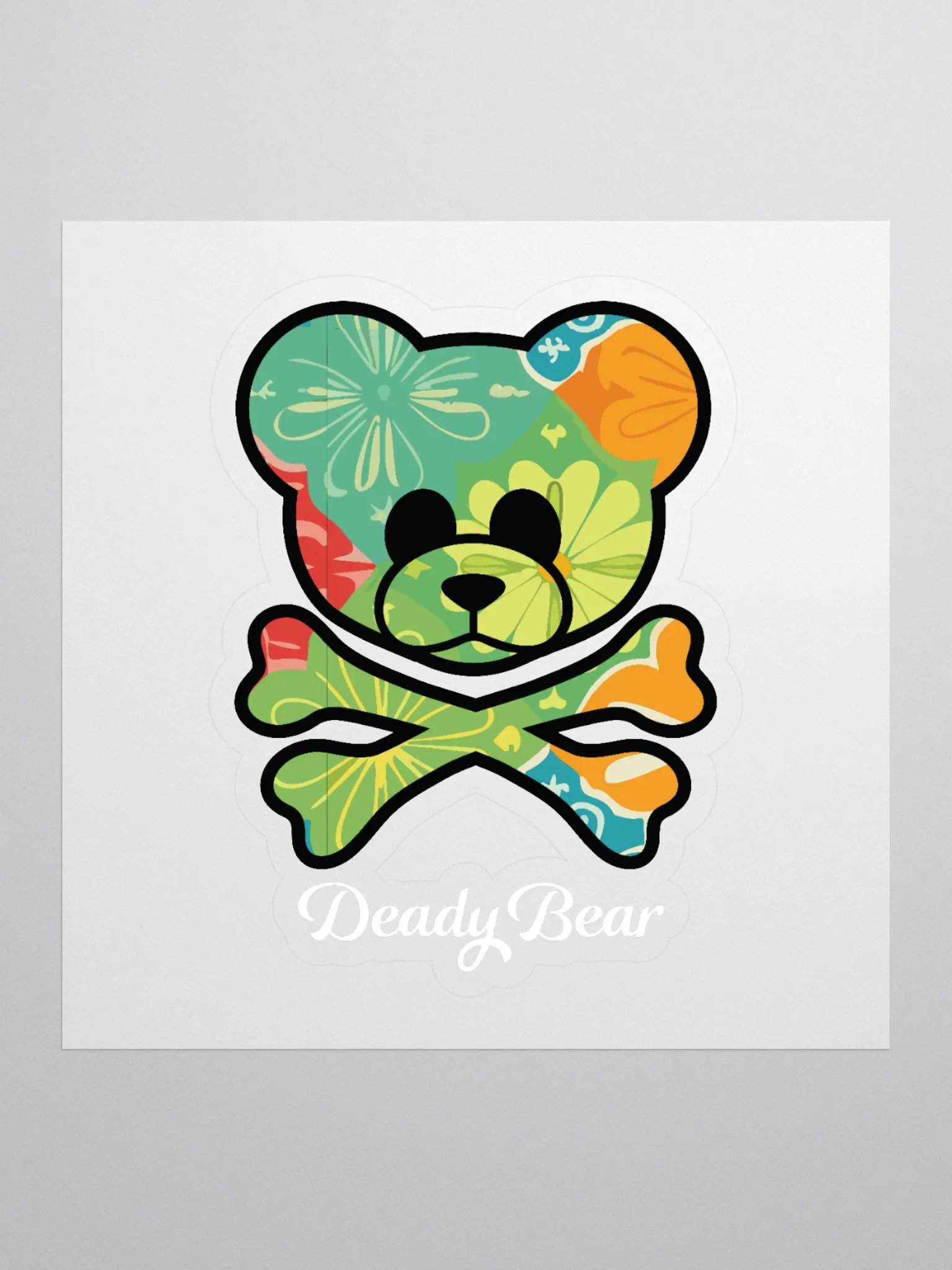 Floral Deady Bear Kiss Cut Stickers product image (1)