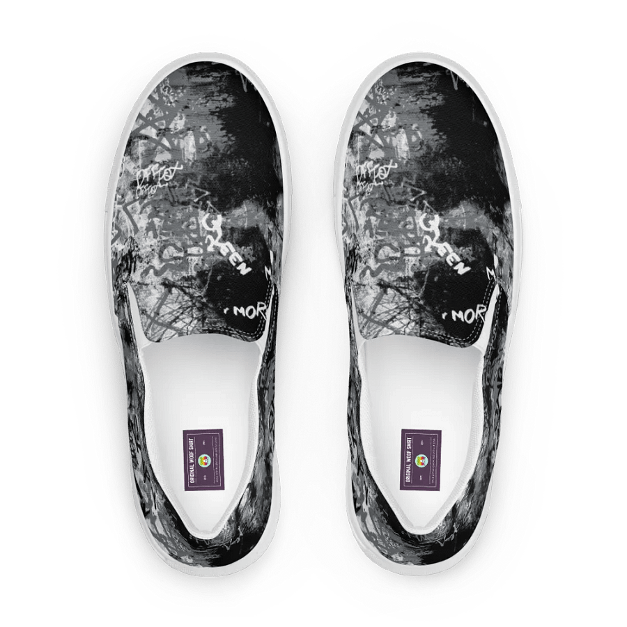 Black and White Graffiti | Men's Slip-On Canvas Shoes product image (1)
