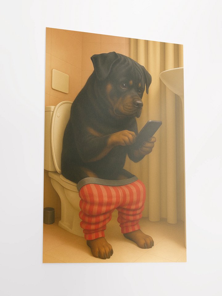 Rottweiler in toilet Poster product image (6)