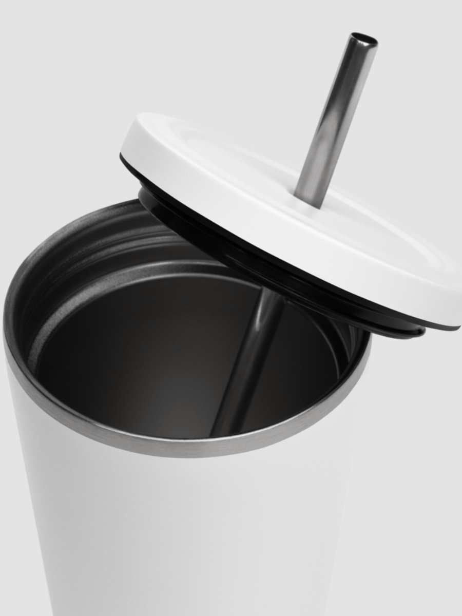 Insulated Tumbler with Straw - White product image (5)