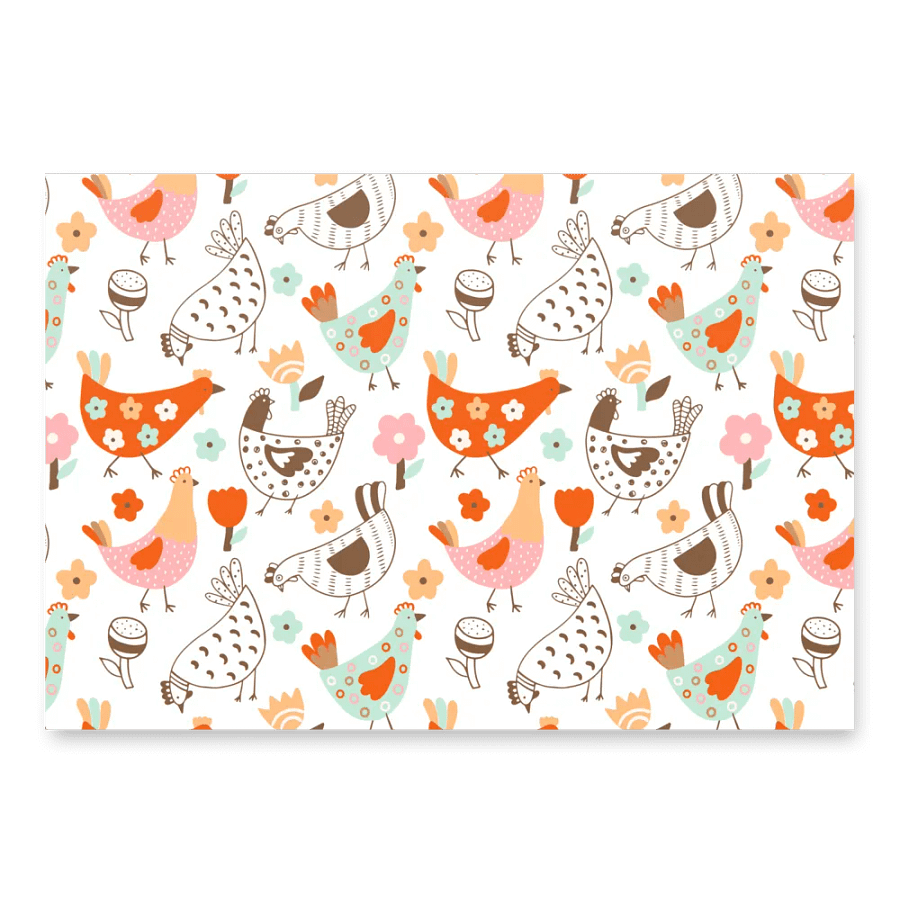 Pastel Chicken Wrapping Paper Sheet SET product image (9)