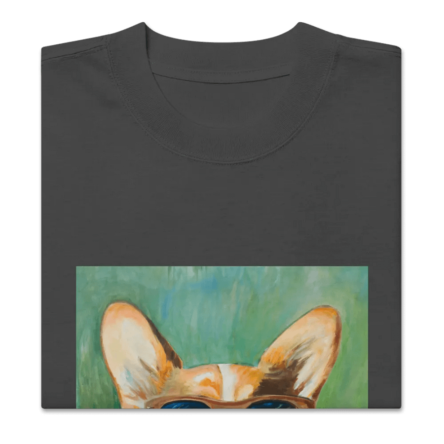 Cool Corgi Sunglasses Painting - dogPXL Artistic series Oversized Faded T-Shirt product image (3)