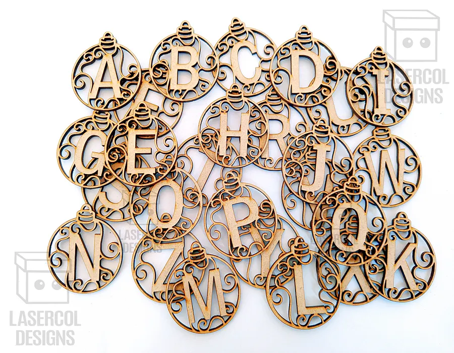 Monogram Christmas Ornament - Laser Cut Files product image (6)