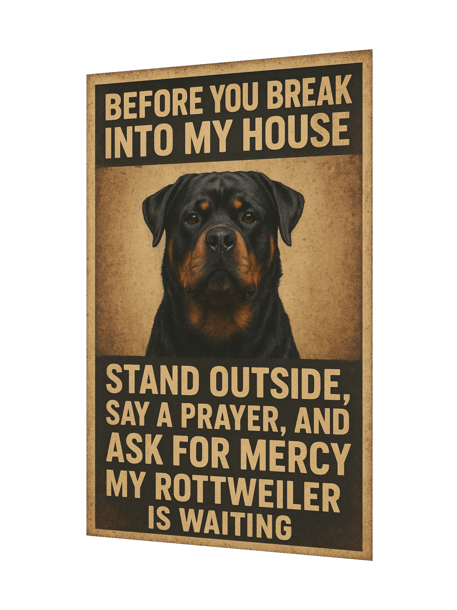 Rottweiler Warning Poster product image (7)
