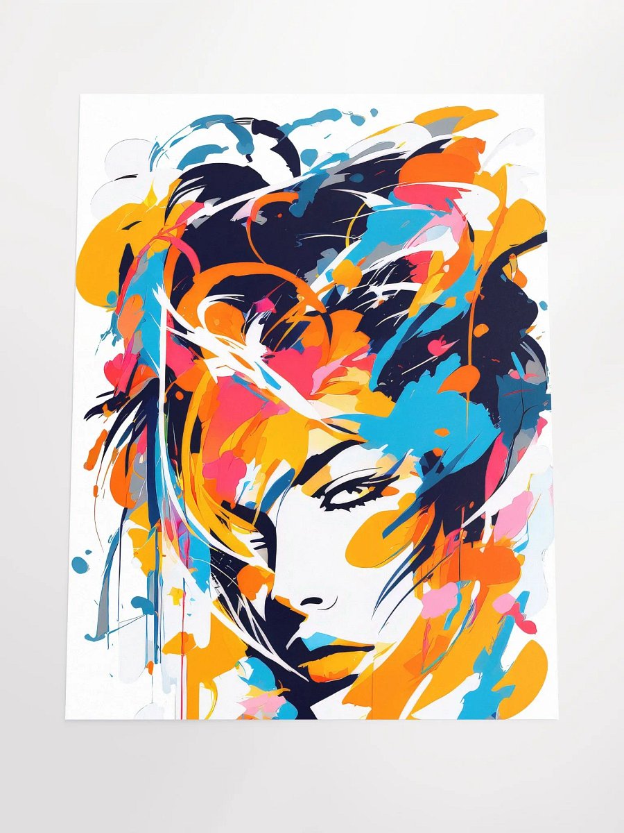 Abstract Woman v11 - Vintage Style Poster - Rocker Girl - Medium Size 18x24 Inches product image (4)